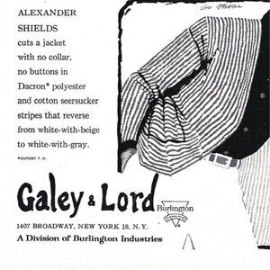Galey Lord Alexander Shields Fashion New York City Advertisement 1960s Print Ad